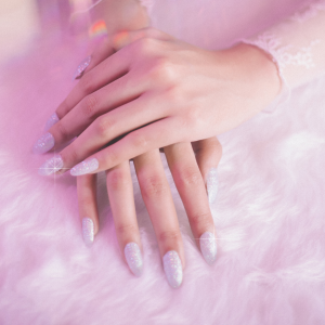 Manicure Nail Salon Pink Glitter Gel Nail Design